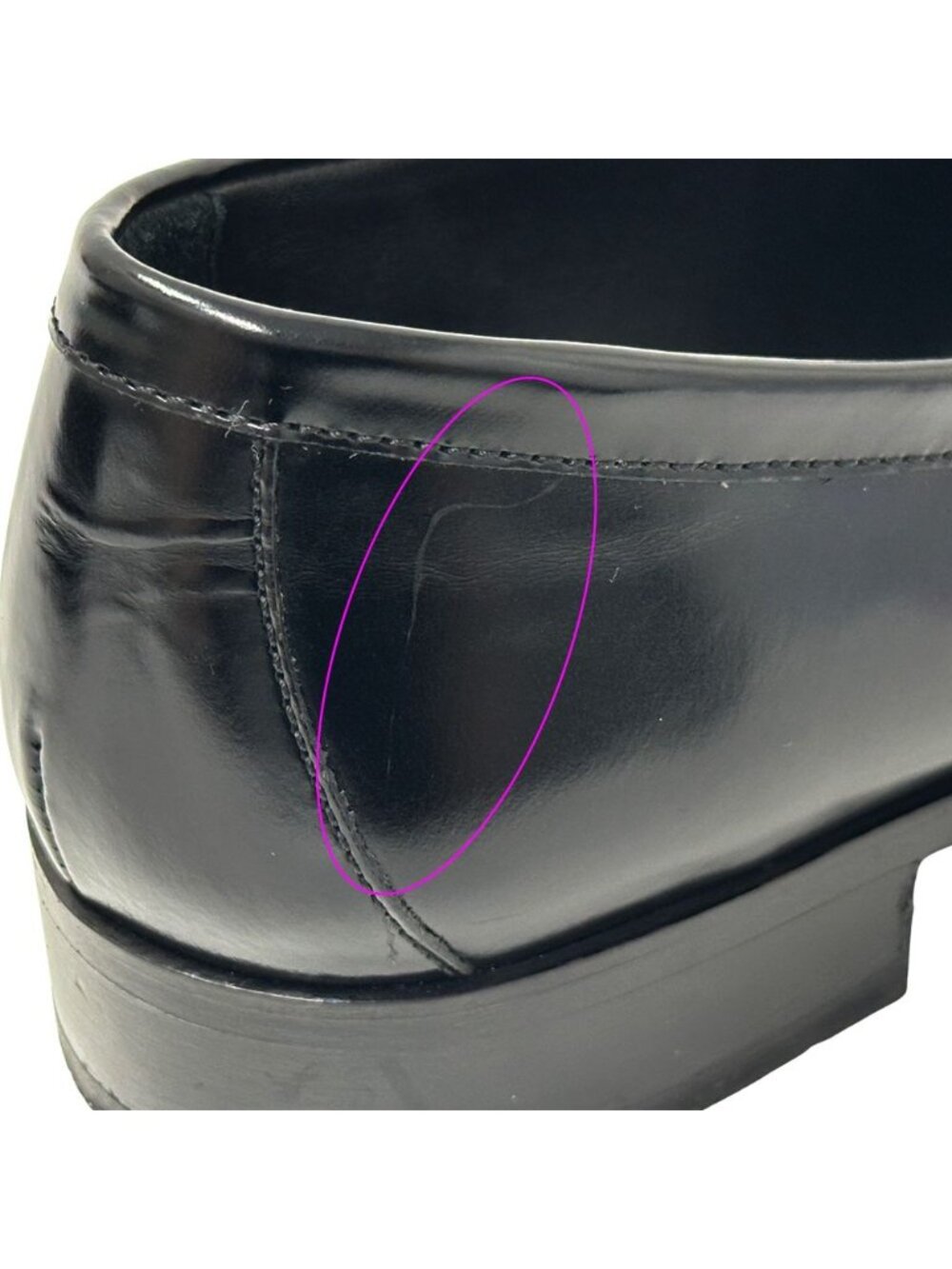 Prada Leather Shoes Triangle Logo Loafers Black 39 Simple - Picture 10 of 15